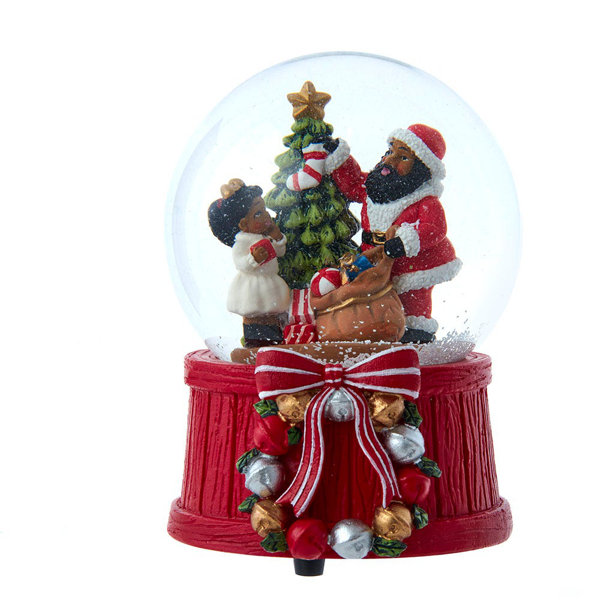 Kurt Adler Musical African American Santa Water Snow Globe & Reviews